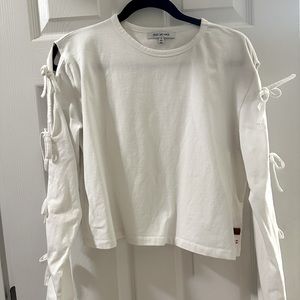 Peace Love World Long Sleeve Crop Top